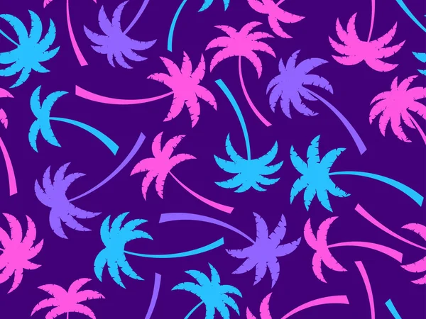 Palmiers Colorés Motif Sans Couture Heure Été Papier Peint Avec — Image vectorielle