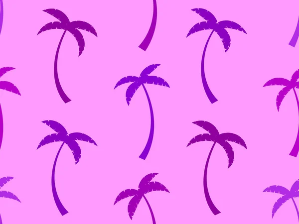 ピンクの背景のシームレスなパターンにヤシの木 熱帯の木と夏の背景 バナーやプロモーションアイテムのためのデザイン ベクターイラスト — ストックベクタ