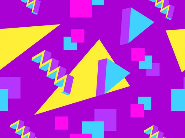 Геометрический Бесшовный Узор Стиле Изометрические Треугольники Зигзаги Круги Дизайн Рекламной — стоковый вектор