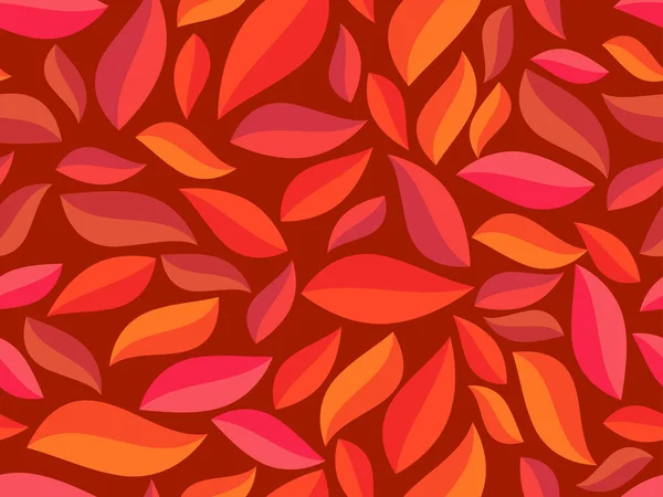 Осенний Бесшовный Узор Листьями Минималистском Стиле Осенние Листья Желтые Оранжевые — стоковый вектор
