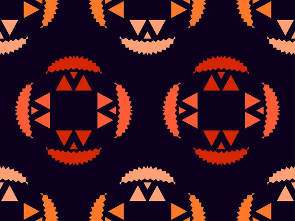 Halloween Naadloos Patroon Met Enge Gezichten Halloween Gesneden Pompoen Gezicht — Stockvector