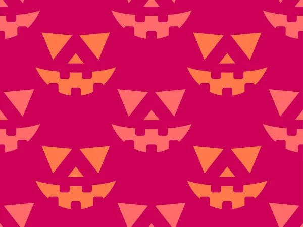 Patrón Sin Costuras Halloween Con Caras Aterradoras Cara Calabaza Tallada — Archivo Imágenes Vectoriales