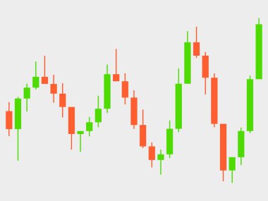 Borsada işlem için şamdan şeması. Kripto para, hisse senedi ve tahvil ticareti. Şifreli para ticaretinde şamdan desenleri. Afişler ve posterler için tasarım. Vektör illüstrasyonu
