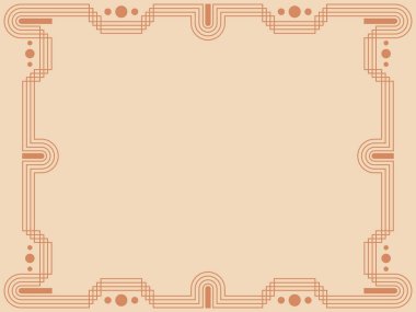 Minimalist tarzda vintage çerçeve. Satır sanatı tarzında metin için geri çerçeve. Klasik doğrusal sınır. Davetiyeler, tebrik kartları ve afişler için tasarım. Vektör illüstrasyonu