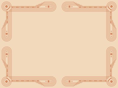 Minimalist tarzda vintage çerçeve. Satır sanatı tarzında metin için geri çerçeve. Klasik doğrusal sınır. Davetiyeler, tebrik kartları ve afişler için tasarım. Vektör illüstrasyonu