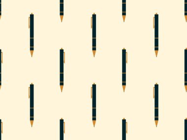 Geri çekilebilir kalemler, pürüzsüz desenler. Kalemlere bas. Üst düğme kalemleri. Duvar kağıdı, kapak, baskı, afiş ve posterler için tasarlandı. Vektör illüstrasyonu