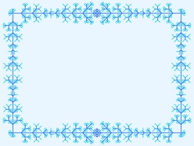 Noel ve yeni yıl kutlamaları için kartaneleri çerçevesi. Geometrik çizgili kar taneleri olan bir kış çerçevesi. Tebrik kartı, el ilanları ve davetiyeler için tasarım. Vektör illüstrasyonu