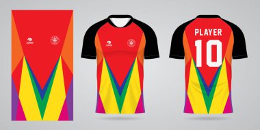 Renkli futbol forması spor tasarım şablonu