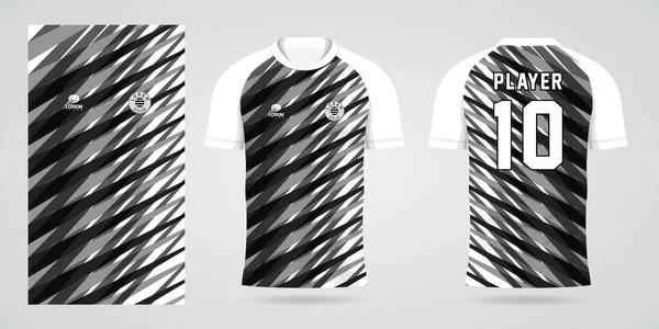 Siyah Beyaz Spor Gömlek Forma Tasarım Şablonu — Stok Vektör