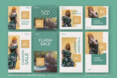 Sosyal Medya için Moda Instagram Sancakları Şablonu.