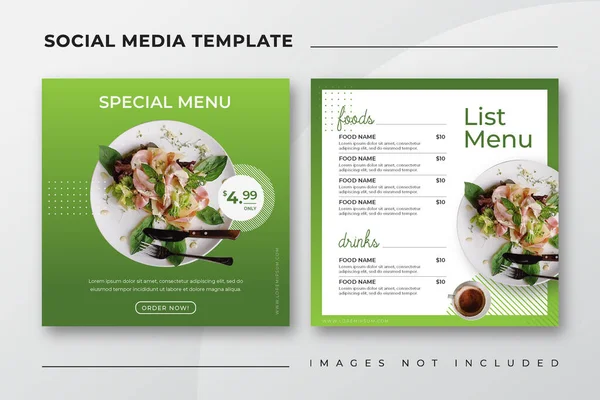 Sosyal medya posta şablonu için yemek pişirme menüsü pankartı