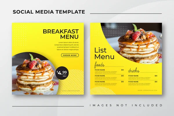 Sosyal medya posta şablonu için yemek pişirme menüsü pankartı
