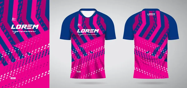 Modelo Camisa Esportes Rosa Azul Para Design Camisa Uniforme Futebol Vetor De Stock