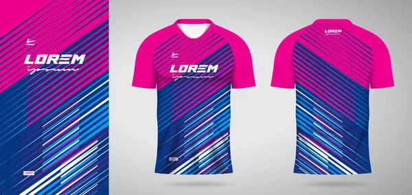 Modelo Camisa Esportes Rosa Azul Para Design Camisa Uniforme Futebol Gráficos De Vetores