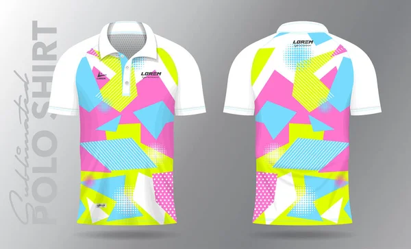 Sublimation Polo Shirt Mokup Šablona Design Pro Badminton Dres Tenis — Stockový vektor