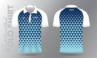 Badminton forması, tenis, futbol, futbol ya da spor üniforması için süblimleşme mavisi Polo Shirt tasarımı