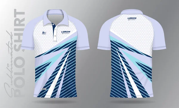 stock vector Sublimation blue Polo Shirt mockup template design for badminton jersey, tennis, soccer, football or sport uniform