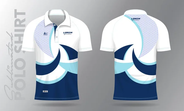 Sublimação Azul Polo Shirt Modelo Modelo Maquete Para Badminton Jersey Ilustrações De Stock Royalty-Free