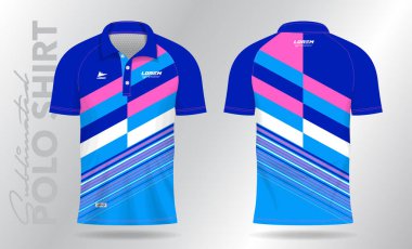 mavi pembe polo tişört model şablon tasarımı