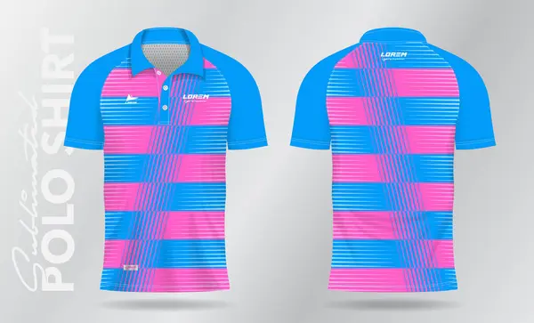 Cor Suave Azul Rosa Sublimação Polo Esporte Jersey Modelo Design Vetores De Stock Royalty-Free