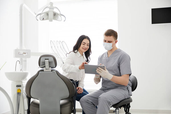 Modern treatment in professional dental clinic.
