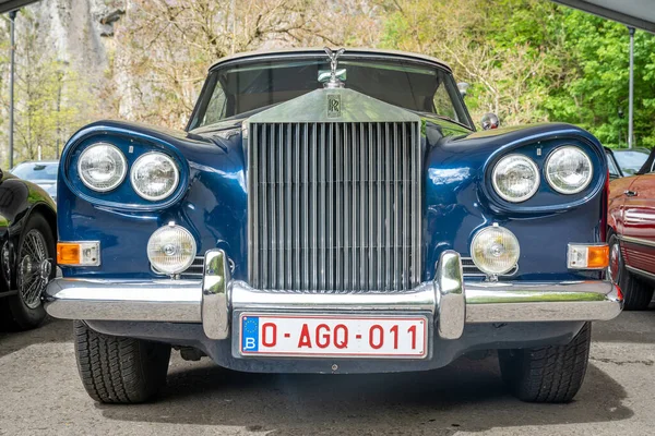 Durbuy Belgien 2023 Frontansicht Des Luxus Oldtimers Rolls Royce Silver — Stockfoto