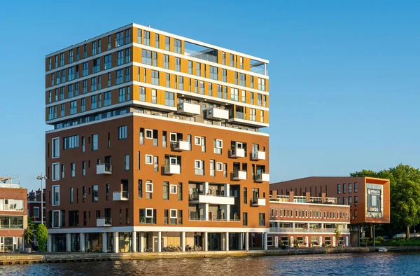 Haarlem Nederländerna 2023 Modernt Bostadstorn Vid Floden Spaarne Haarlem Kallat — Stockfoto