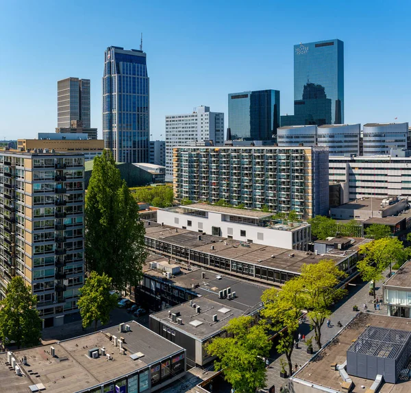 Rotterdam Hollandia 2023 Rotterdam Városképe Kilátás Millenniumi Toronyra Delftse Poort — Stock Fotó