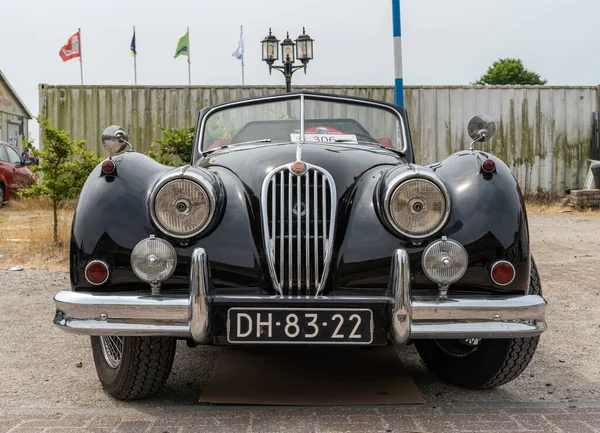 Лелістад Нідерланди 2023 Вид Спереду Ретро Спорткар Jaguar 140 1955 — стокове фото