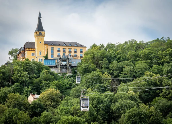 Usti Nad Labem República Checa 2023 Teleférico Sobre Rio Elba — Fotografia de Stock