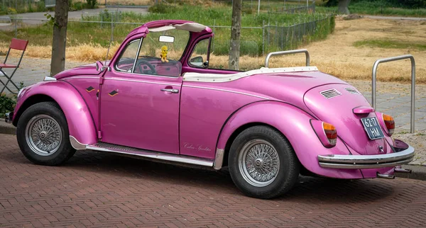 Lelystad Niederlande 2023 Klassisches Volkswagen Käfer Cabriolet Von 1969 Beim — Stockfoto