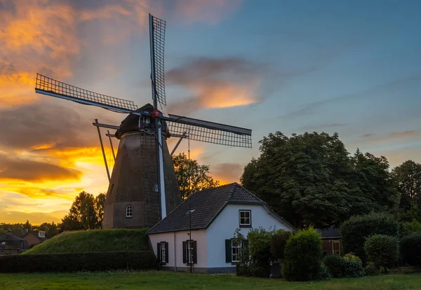 Traditional Dutch Windmill Keetmolen City Ede Province Gelderland Sunset — Stock Photo, Image