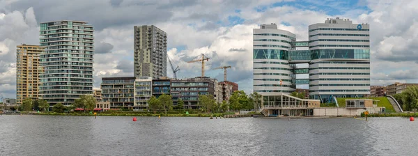 Amsterdam Países Bajos 2023 Waterfront Amstel Park Somerlust Vista Moderna — Foto de Stock