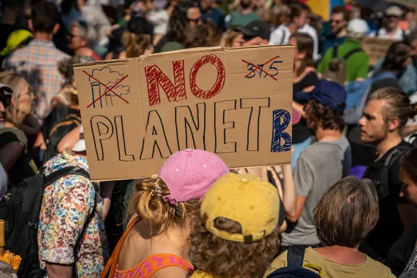 Χάγη Ολλανδία 2023 Ακτιβιστές Για Κλίμα Πανό Που Μπλοκάρουν Τον — Φωτογραφία Αρχείου