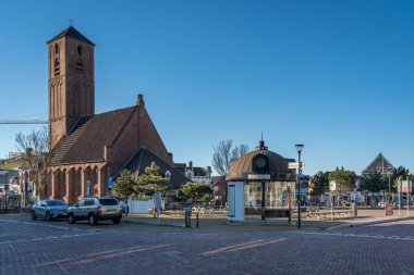 Wijk aan Zee, Hollanda, 28.02.2023, Hollanda kıyı köyü Wijk aan Zee, tarihi merkez manzarası