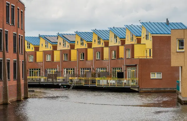 オランダのドセチケム市の近隣の水による近代的な家 ロイヤリティフリーのストック写真