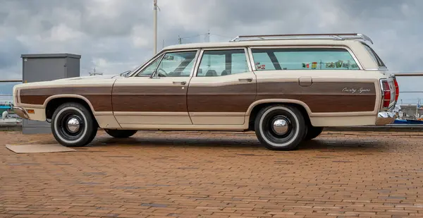 stock image Lelystad, The Netherlands, 16.06.2024, Classic Ford LTD Country Squire from 1970 at The National Old timer Day