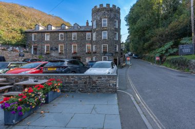 Boscastle, United Kingdom, 19.09.2024, The Wellington hotel and bar nearby the harbour of Boscastle clipart