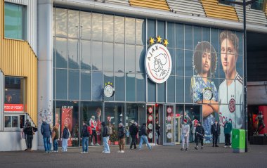 Amsterdam, The Netherlands, 23.12.2024, Official Fanshop of the football club Ajax Amsterdam at Johan Cruijff Boulevard clipart