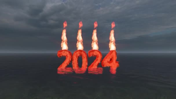 Szczęśliwego Nowego Roku 2024 Zastąpić 2023 Nowy Rok 2024 Przychodzi — Wideo stockowe