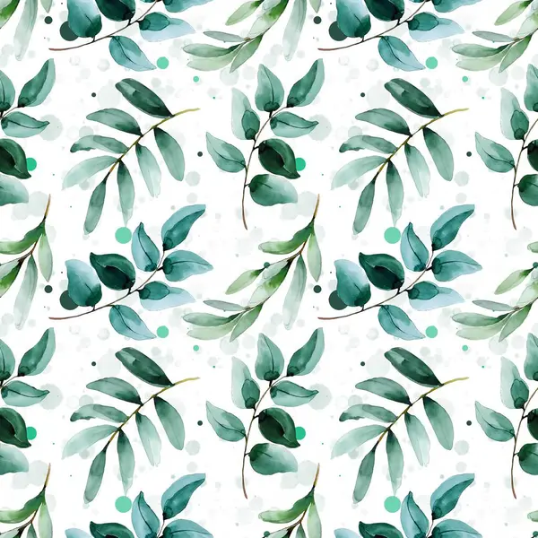 stock image Watercolor Seamless Floral Elements Pattern