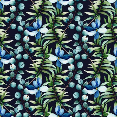 Suluboya Kusursuz Çiçeksiz Elementler Şablonu