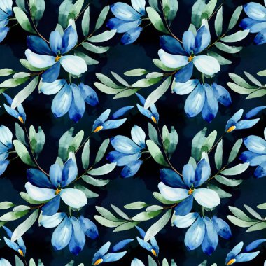 Suluboya Kusursuz Çiçeksiz Elementler Şablonu