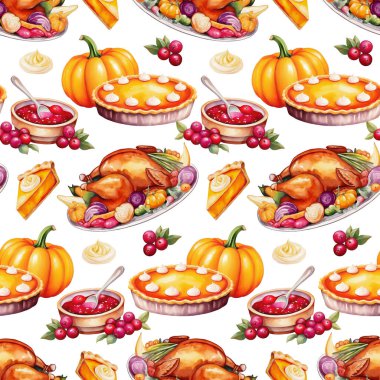 Şükran Günü, dikişsiz suluboya arka plan