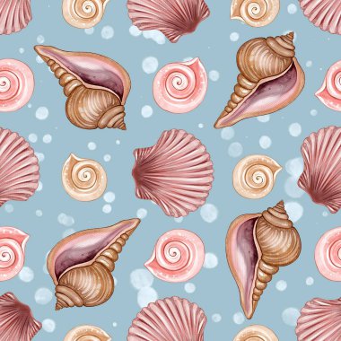 Kabuklu ve deniz kabuklu mükemmel bir desen.