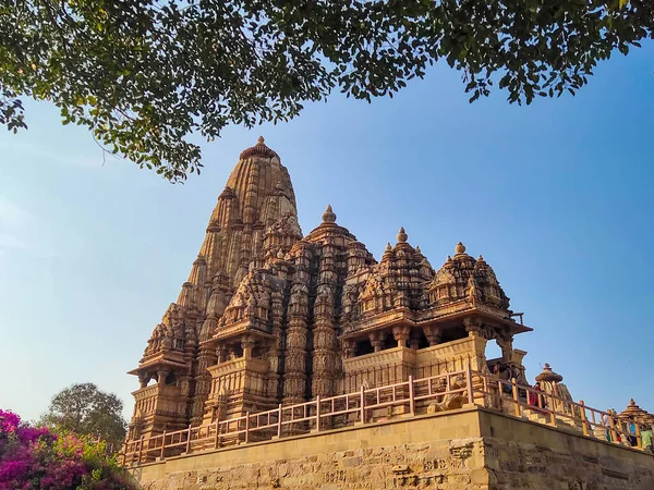 stock image Kandariya Mahadeva Temple, dedicated to Shiva, Khajuraho, Madya Pradesh, India. Khajuraho is  World heritage site and is popular tourist destination.