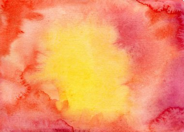 Pink yellow red abstract watercolor background