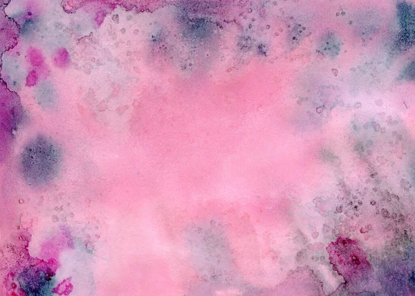 Dark pink gloomy abstract watercolor background. Hand draw. Pink haze.