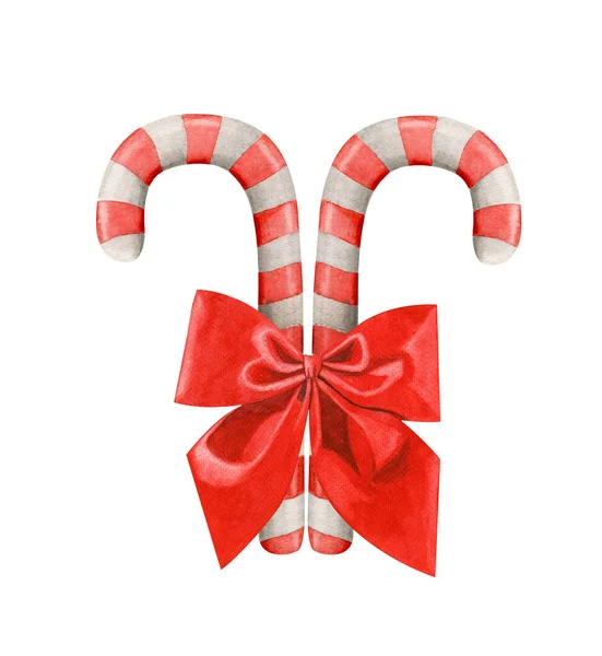 Şeker lolipopları kırmızı kurdeleli bir sopa şeklinde.