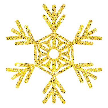 Vektör parıltısı, altın kar tanesi. Parlak Yeni Yıl Kar Tanesi.